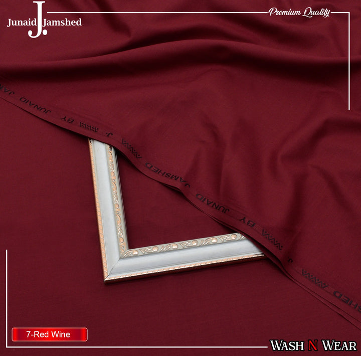 J. Junaid Jamshaid Online Premium Wash & Wear Suiting For Men Red Wine