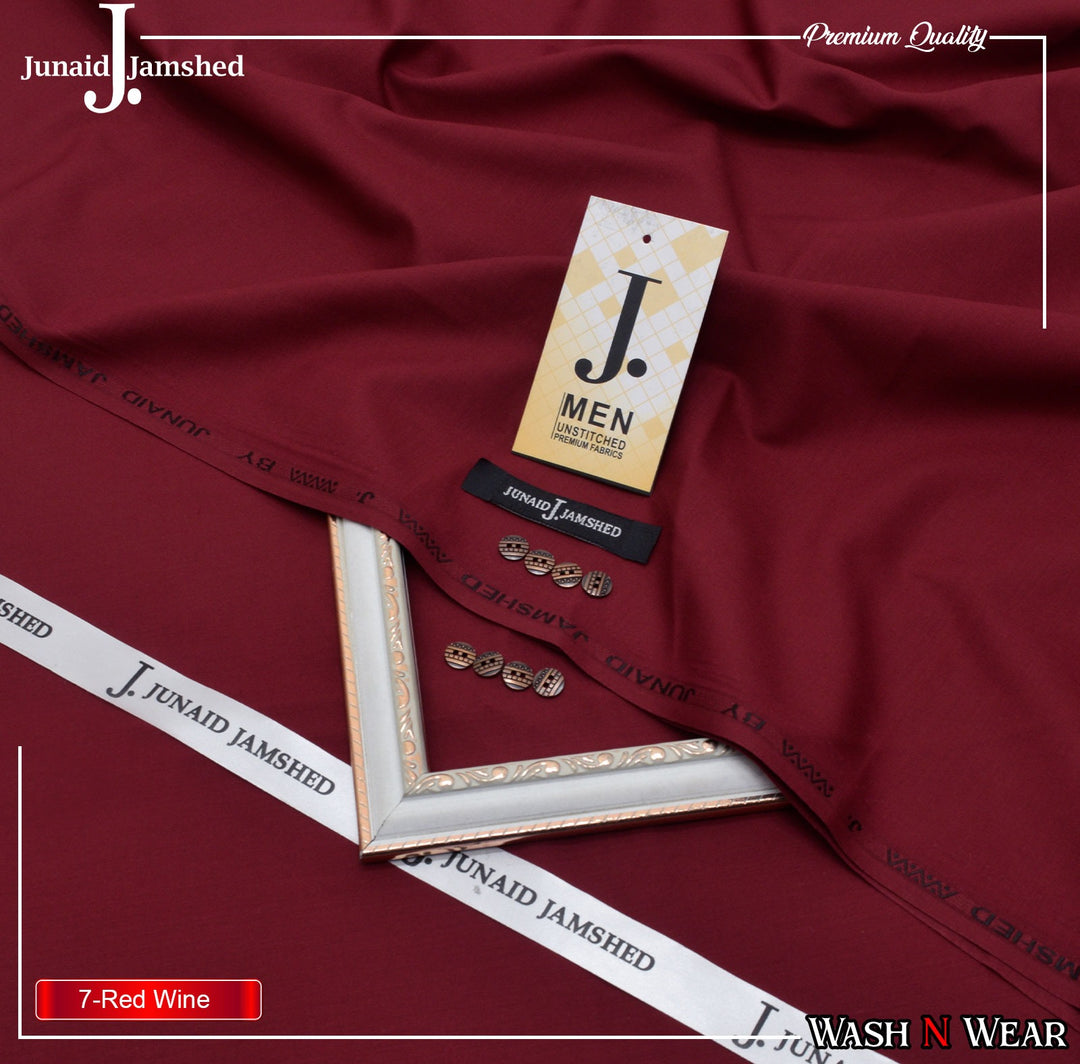 J. Junaid Jamshaid Online Premium Wash & Wear Suiting For Men Red Wine