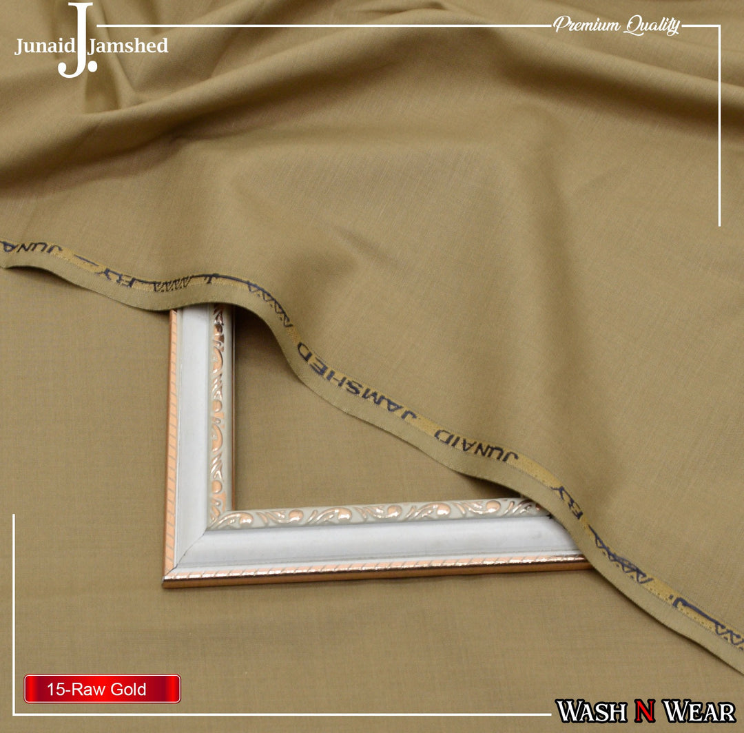 J. Junaid Jamshaid Online Premium Wash & Wear Suiting For Raw Gold