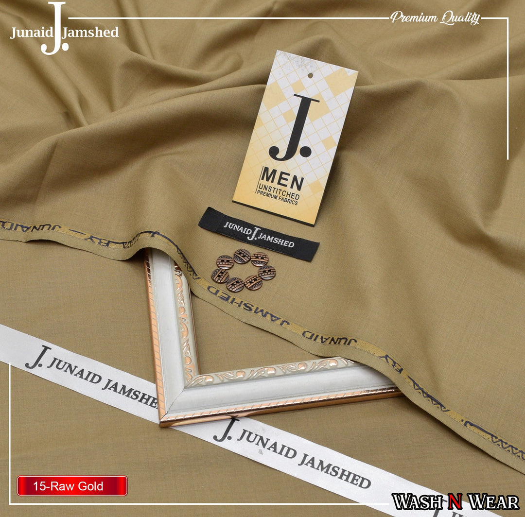 J. Junaid Jamshaid Online Premium Wash & Wear Suiting For Raw Gold