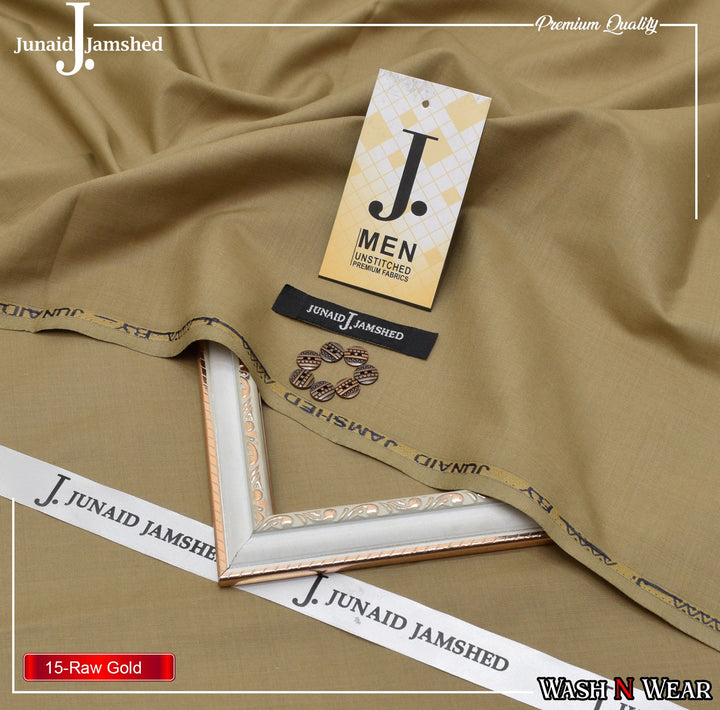 J. Junaid Jamshaid Online Premium Wash & Wear Suiting For Raw Gold