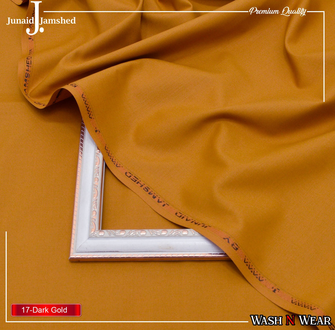 J. Junaid Jamshaid Online Premium Wash & Wear Suiting For Dark Gold