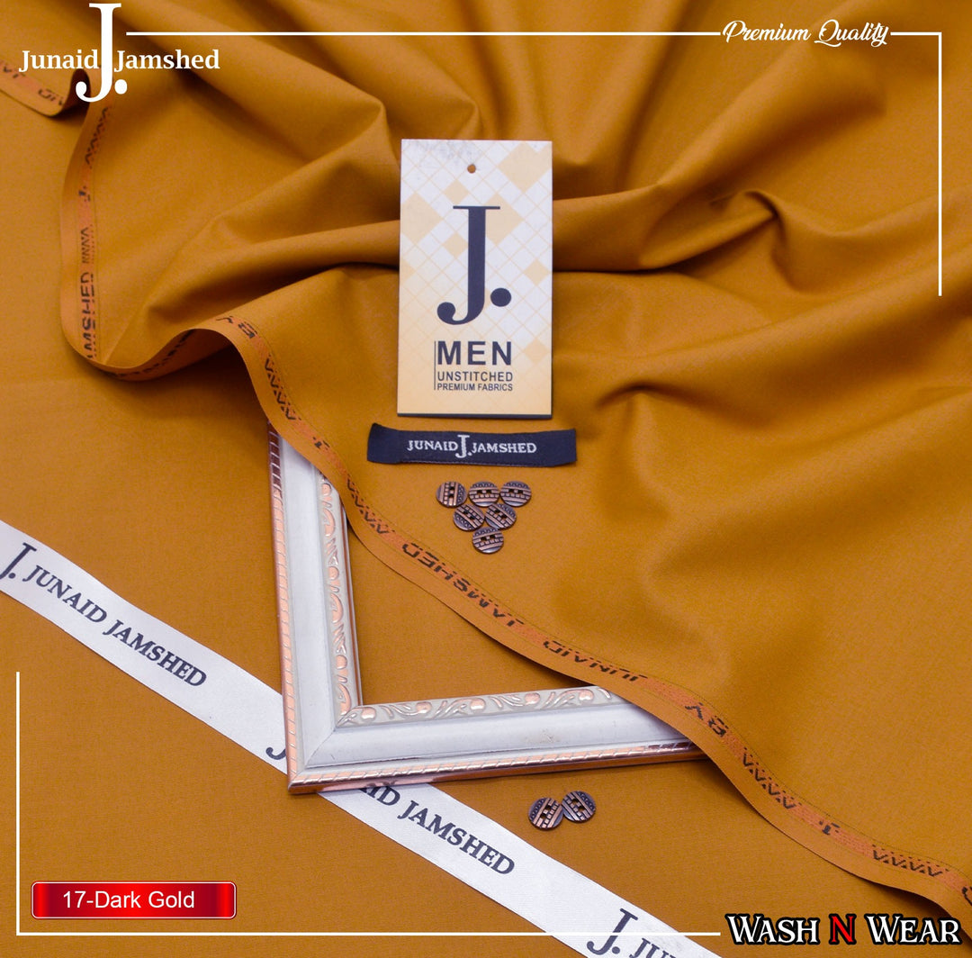 J. Junaid Jamshaid Online Premium Wash & Wear Suiting For Dark Gold