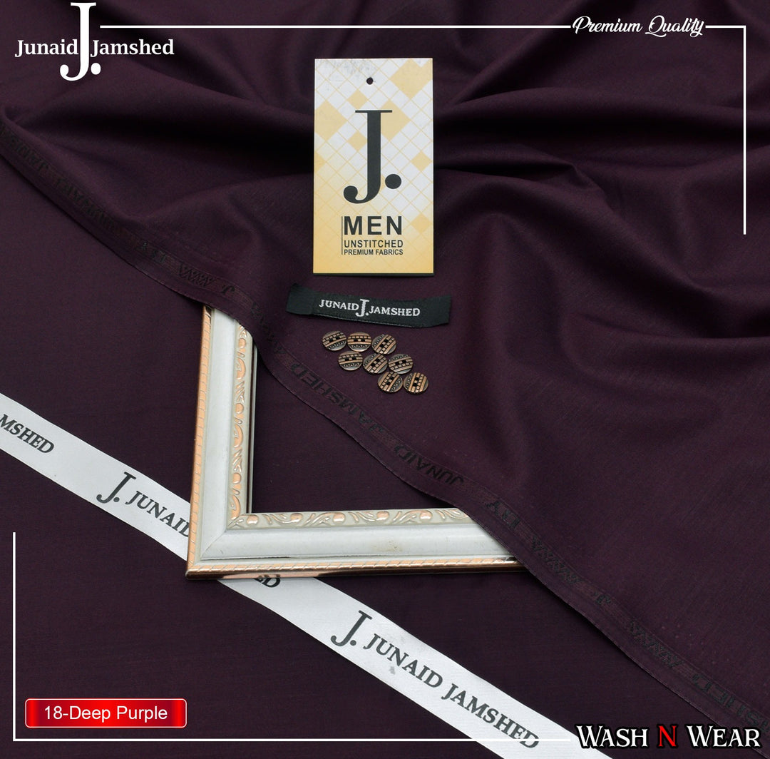 J. Junaid Jamshaid Online Premium Wash & Wear Suiting For Deep Purple