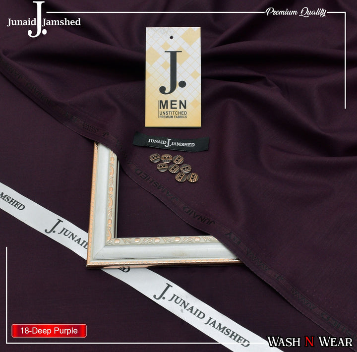J. Junaid Jamshaid Online Premium Wash & Wear Suiting For Deep Purple