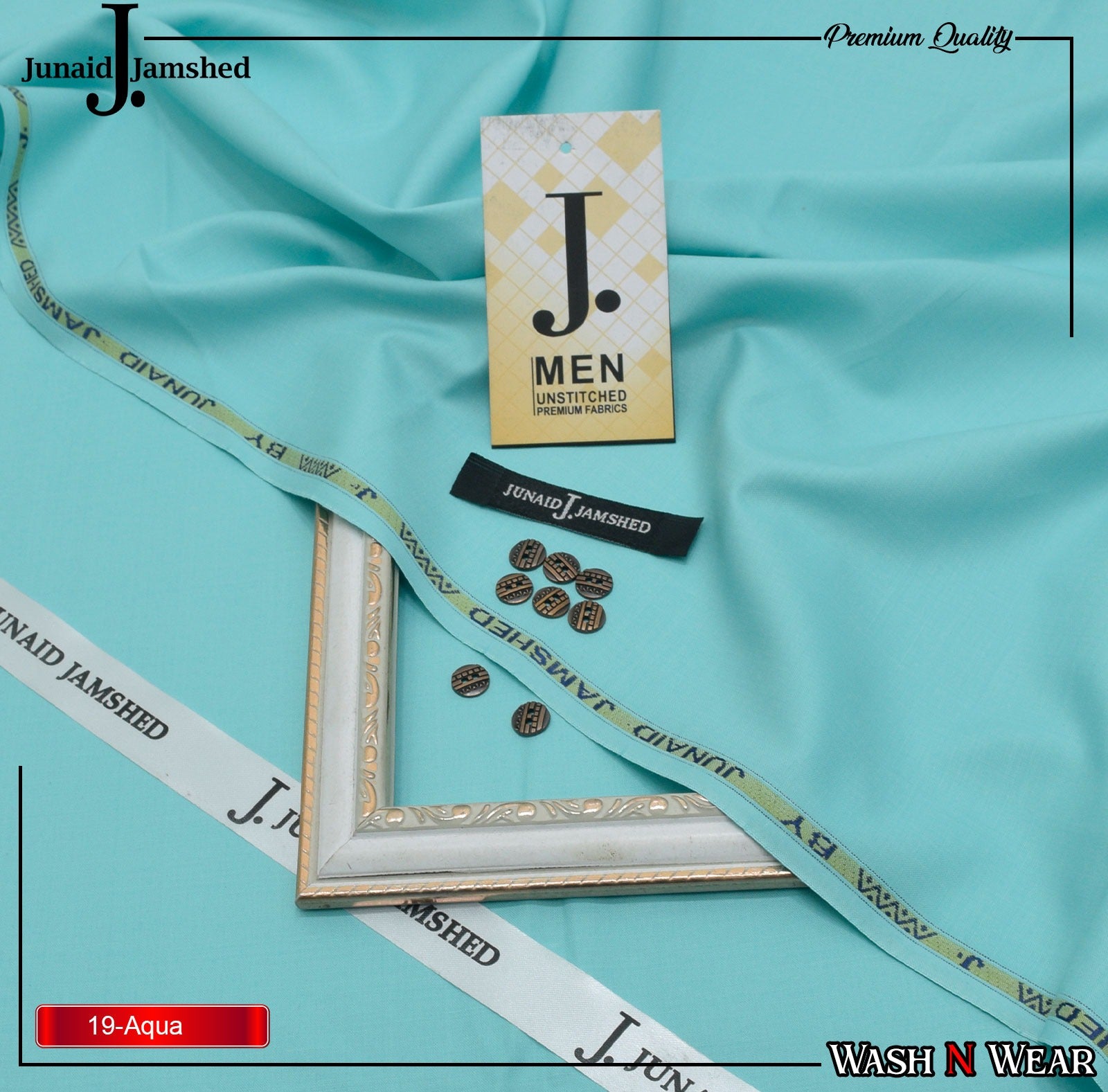 J. Junaid Jamshaid Online Premium Wash & Wear Suiting For Aqua