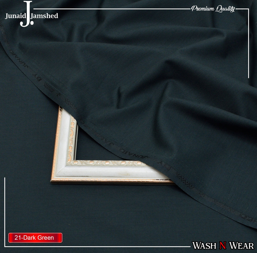 J. Junaid Jamshaid Online Premium Wash & Wear Suiting For Men Dark Green