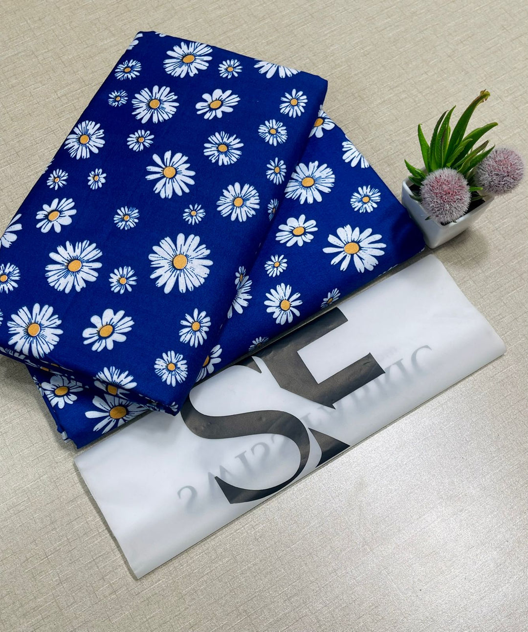 Summer Cotton All over 2pcs Premium Blue Vintage Petals