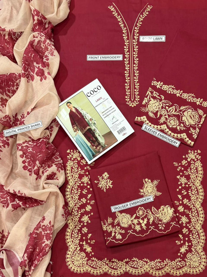 Summer Lawn Embroidery 3pcs Collection AYL3-10733