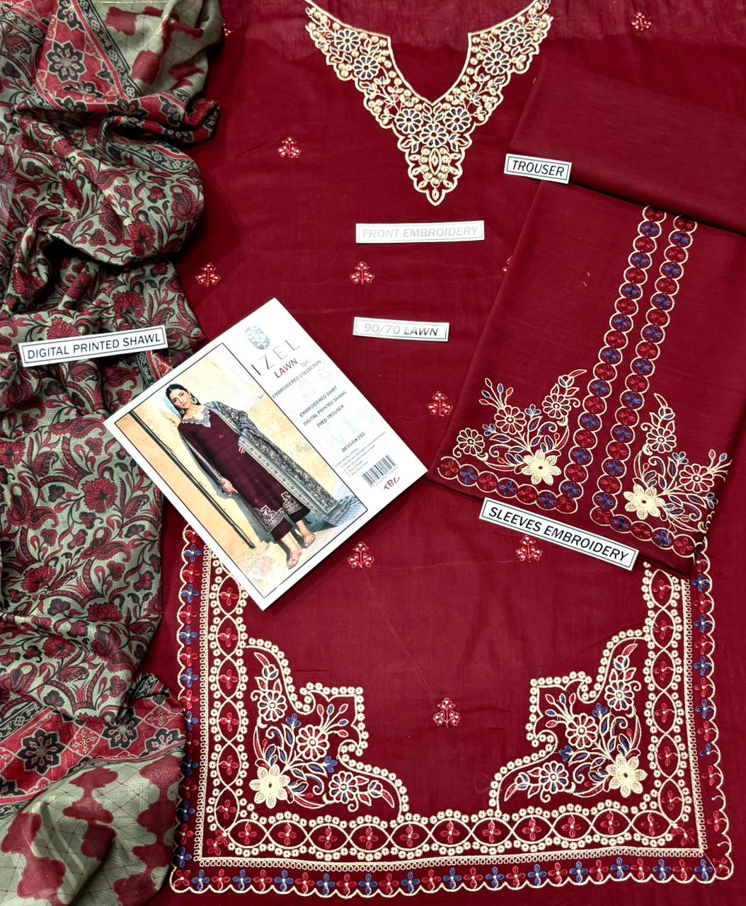 Summer Lawn Embroidery 3pcs Collection AYL3-10738