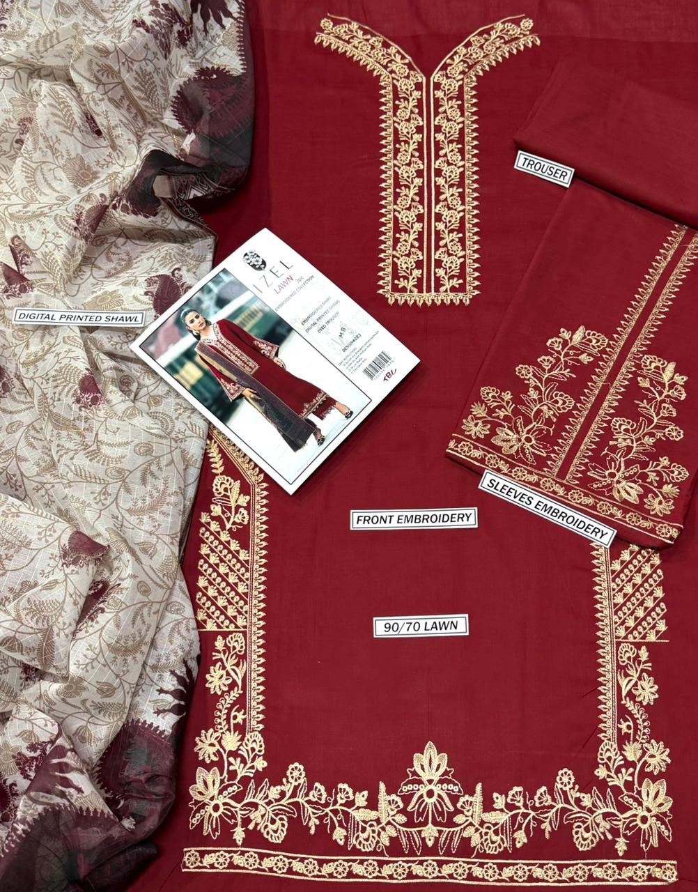 Summer Lawn Embroidery 3pcs Collection AYL3-10739