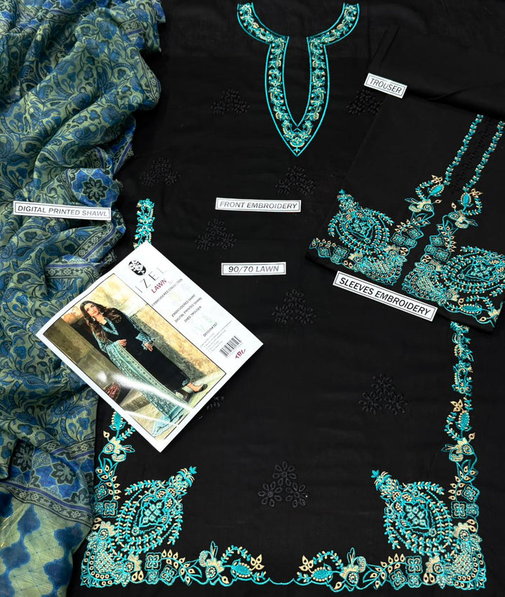 Summer Lawn Embroidery 3pcs Collection AYL3-10740