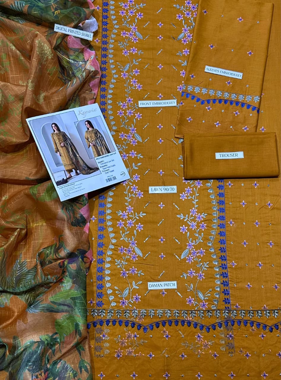 Summer Lawn Embroidery 3pcs Collection AYL3-10742