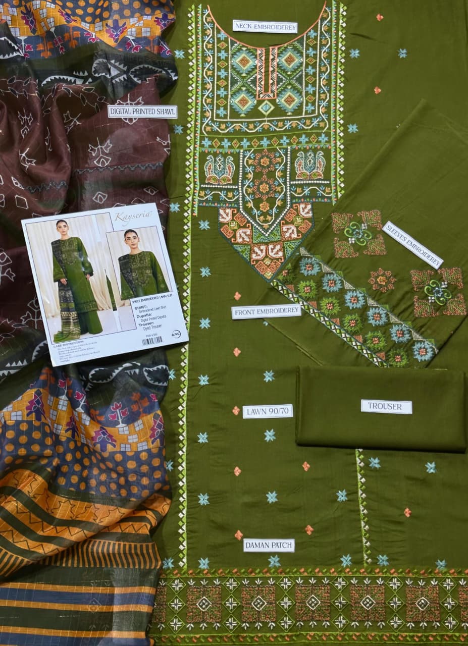 Summer Lawn Embroidery 3pcs Collection AYL3-10745