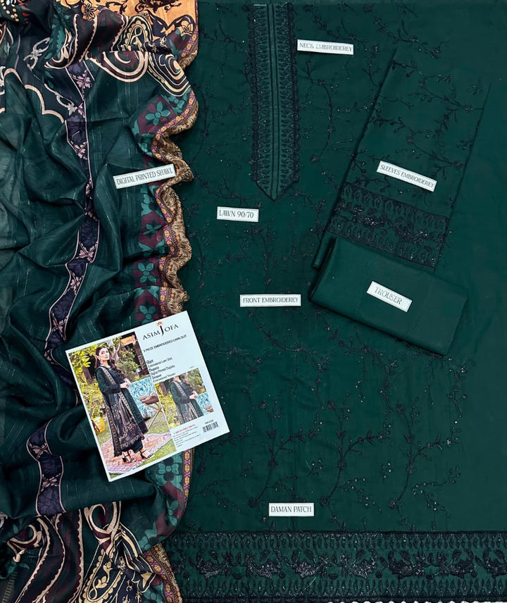 Summer Lawn Embroidery 3pcs Collection AYL3-10756