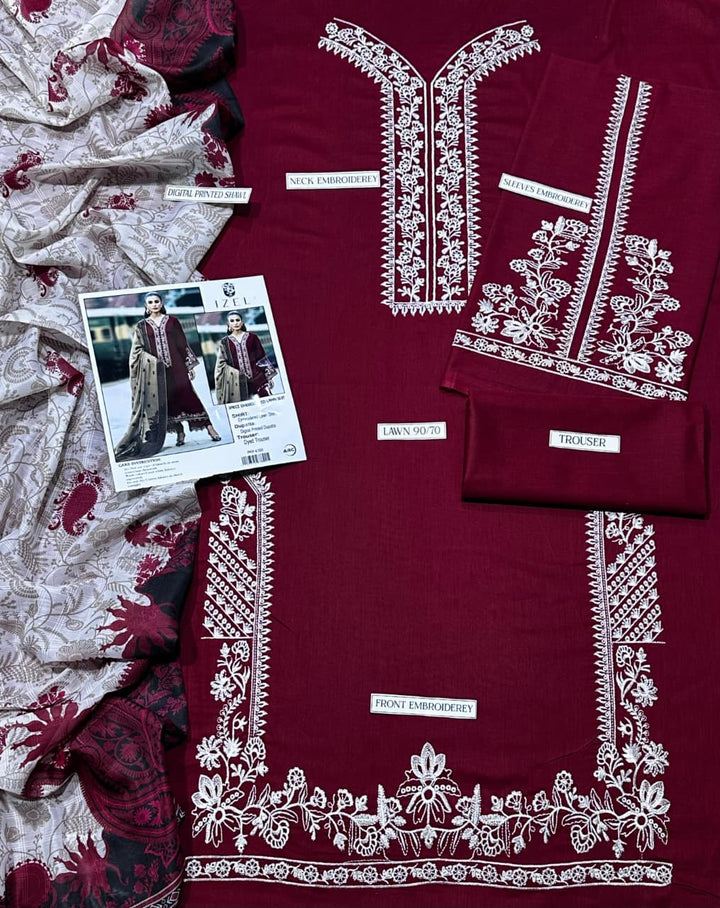 Summer Lawn Embroidery 3pcs Collection AYL3-10754