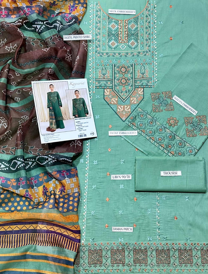 Summer Lawn Embroidery 3pcs Collection AYL3-10753