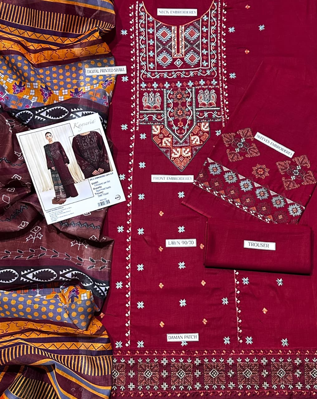Summer Lawn Embroidery 3pcs Collection AYL3-10752