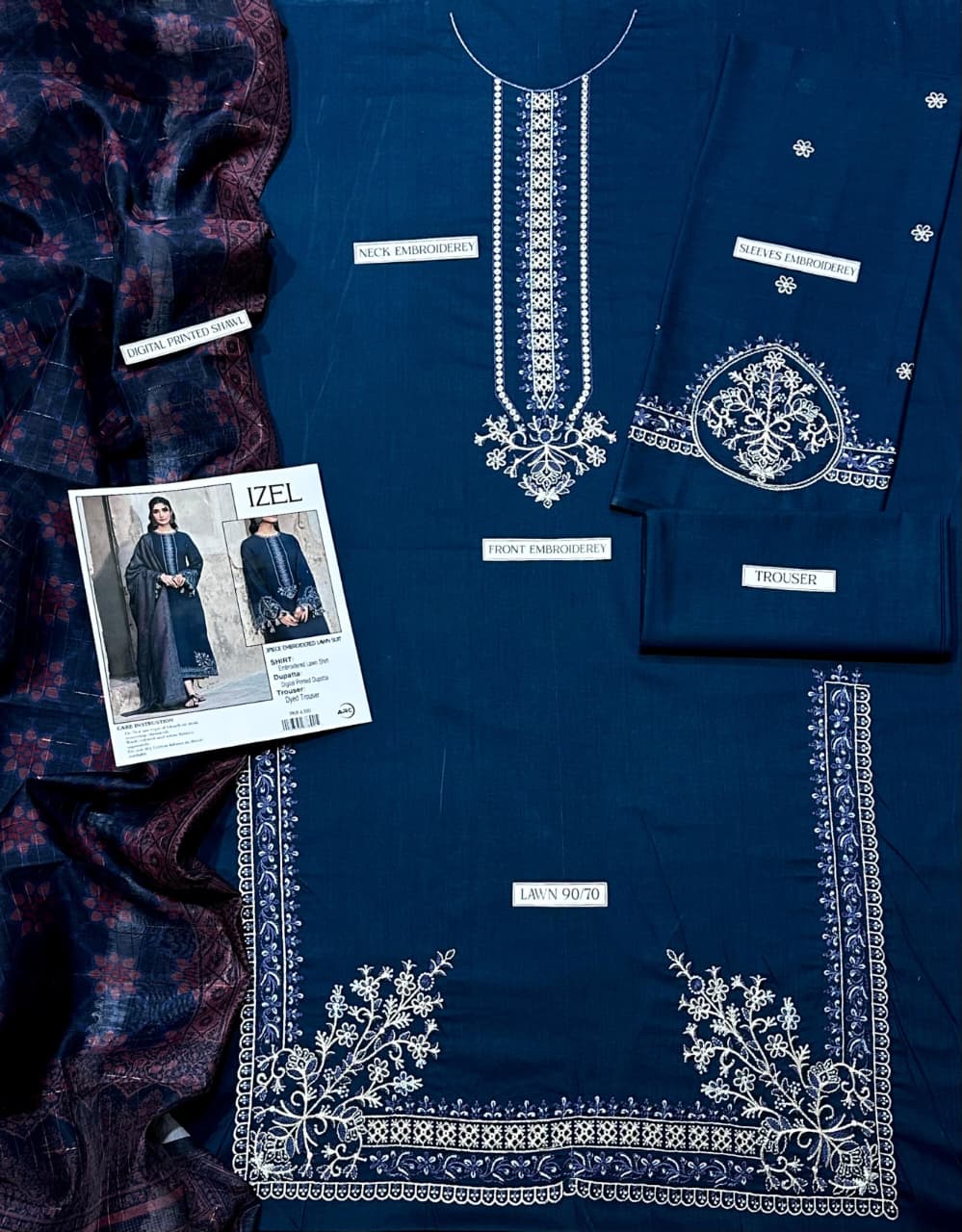 Summer Lawn Embroidery 3pcs Collection AYL3-10750