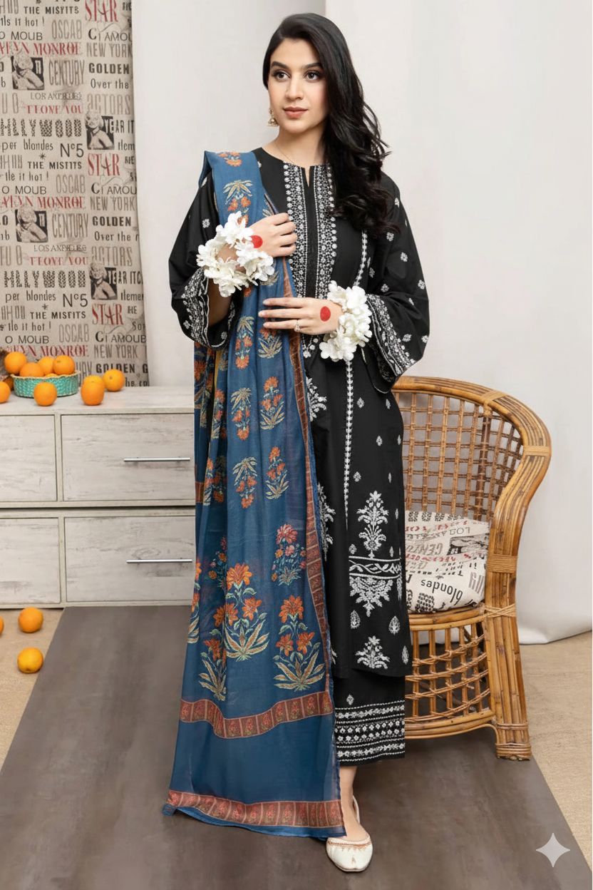 Summer Lawn 3pcs Embroidery Collection AYL3-11032