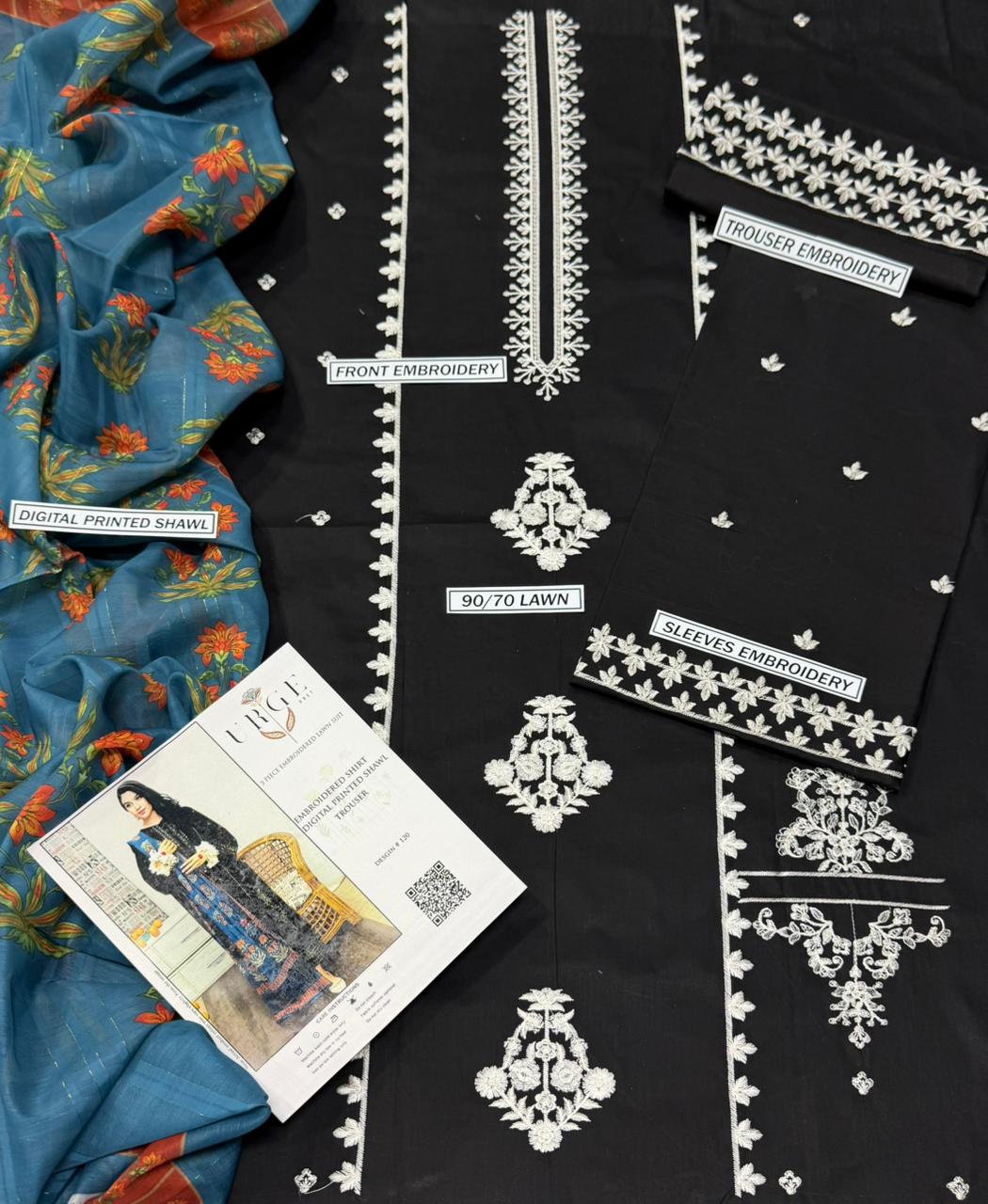 Summer Lawn 3pcs Embroidery Collection AYL3-11032