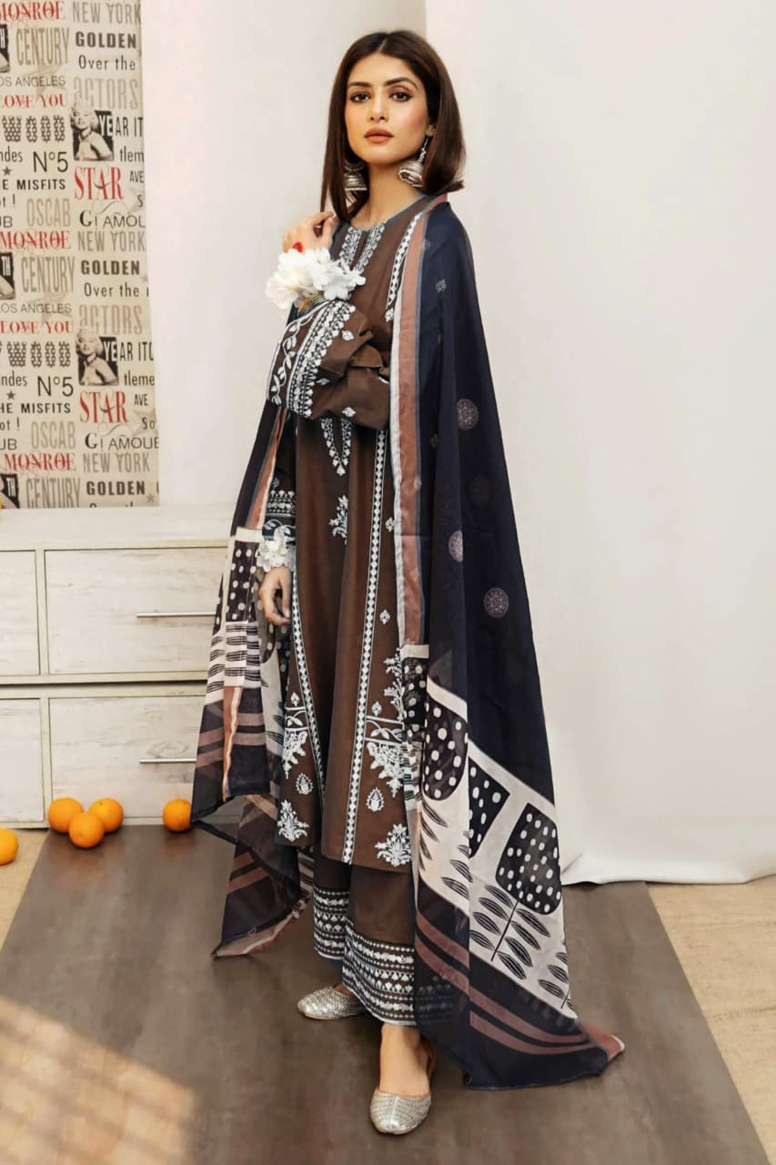 Summer Lawn 3pcs Embroidery Collection AYL3-11030