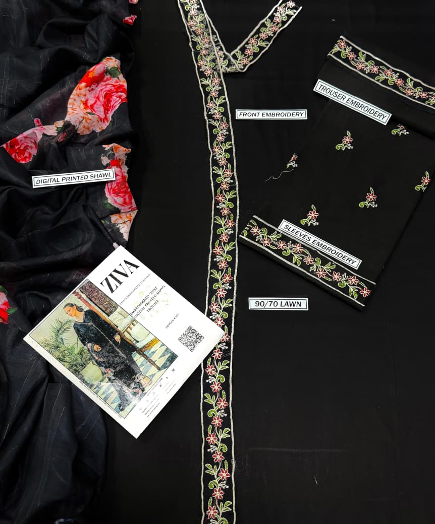 Summer Lawn 3pcs Embroidery Collection AYL3-11026