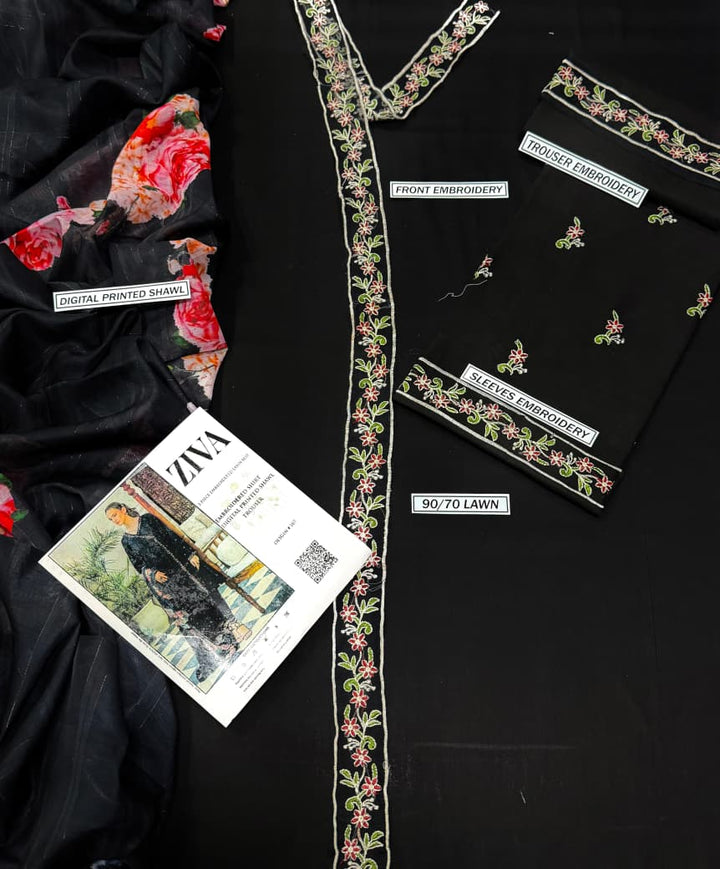 Summer Lawn 3pcs Embroidery Collection AYL3-11026
