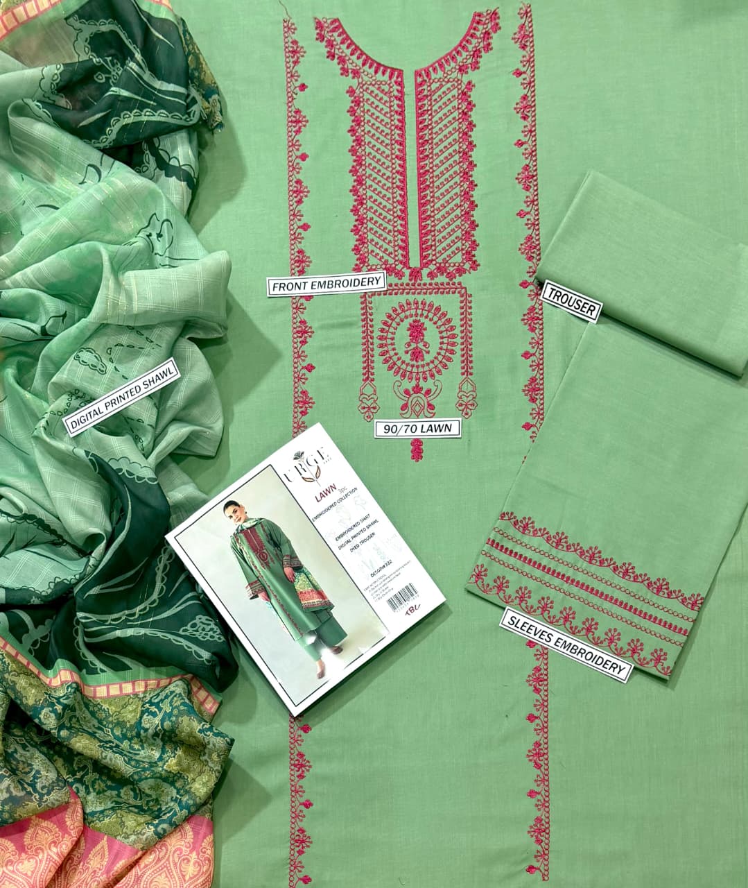 Summer Lawn 3pcs Embroidery Collection AYL3-11024