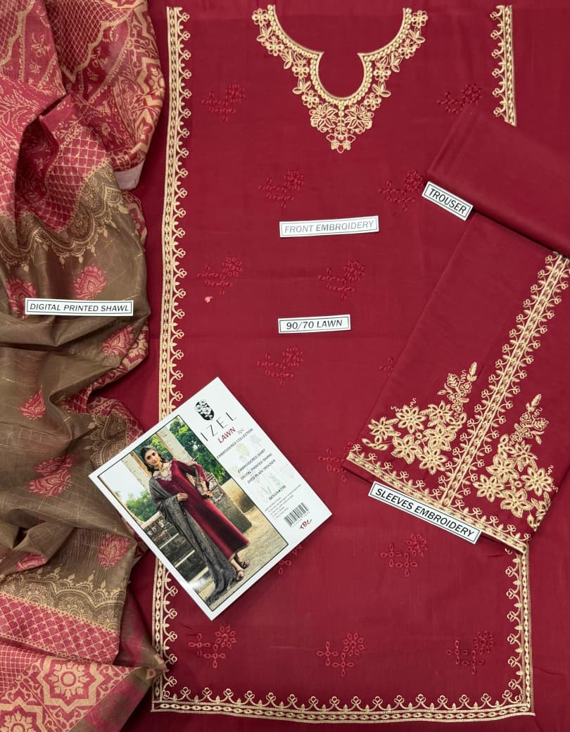 Summer Lawn 3pcs Embroidery Collection AYL3-11022