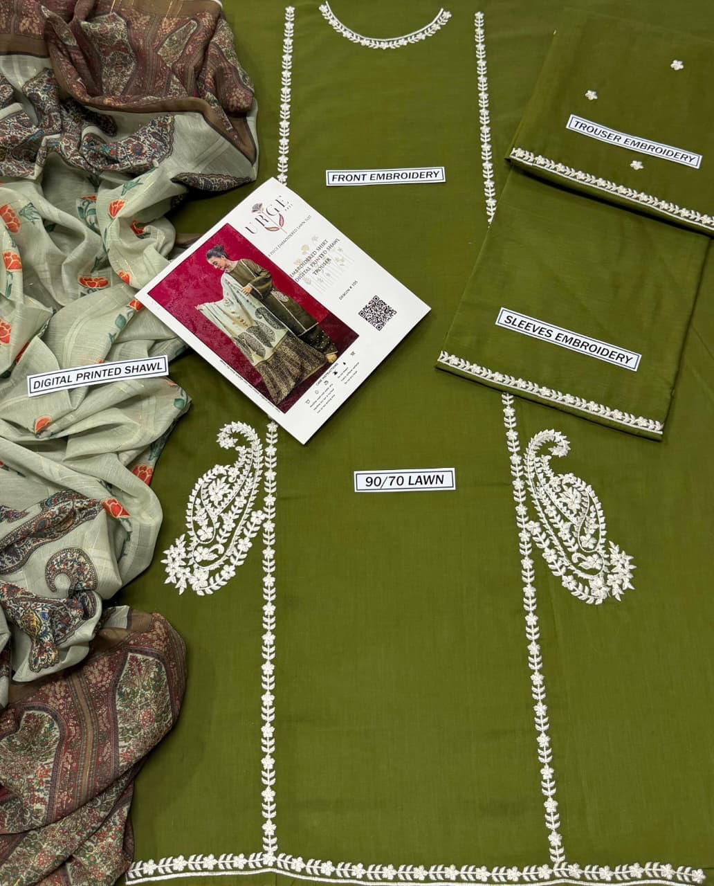 Summer Lawn 3pcs Embroidery Collection AYL3-11021