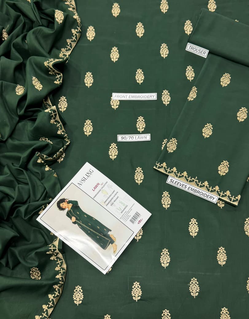Summer Lawn 3pcs Embroidery Collection AYL3-11018