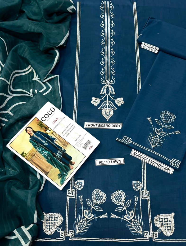 Summer Lawn 3pcs Embroidery Collection AYL3-11013