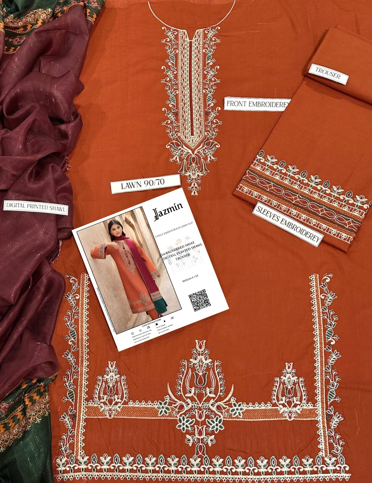 Summer Lawn 3pcs Embroidery Collection AYL3-11011
