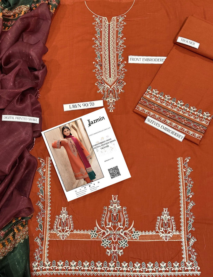 Summer Lawn 3pcs Embroidery Collection AYL3-11011
