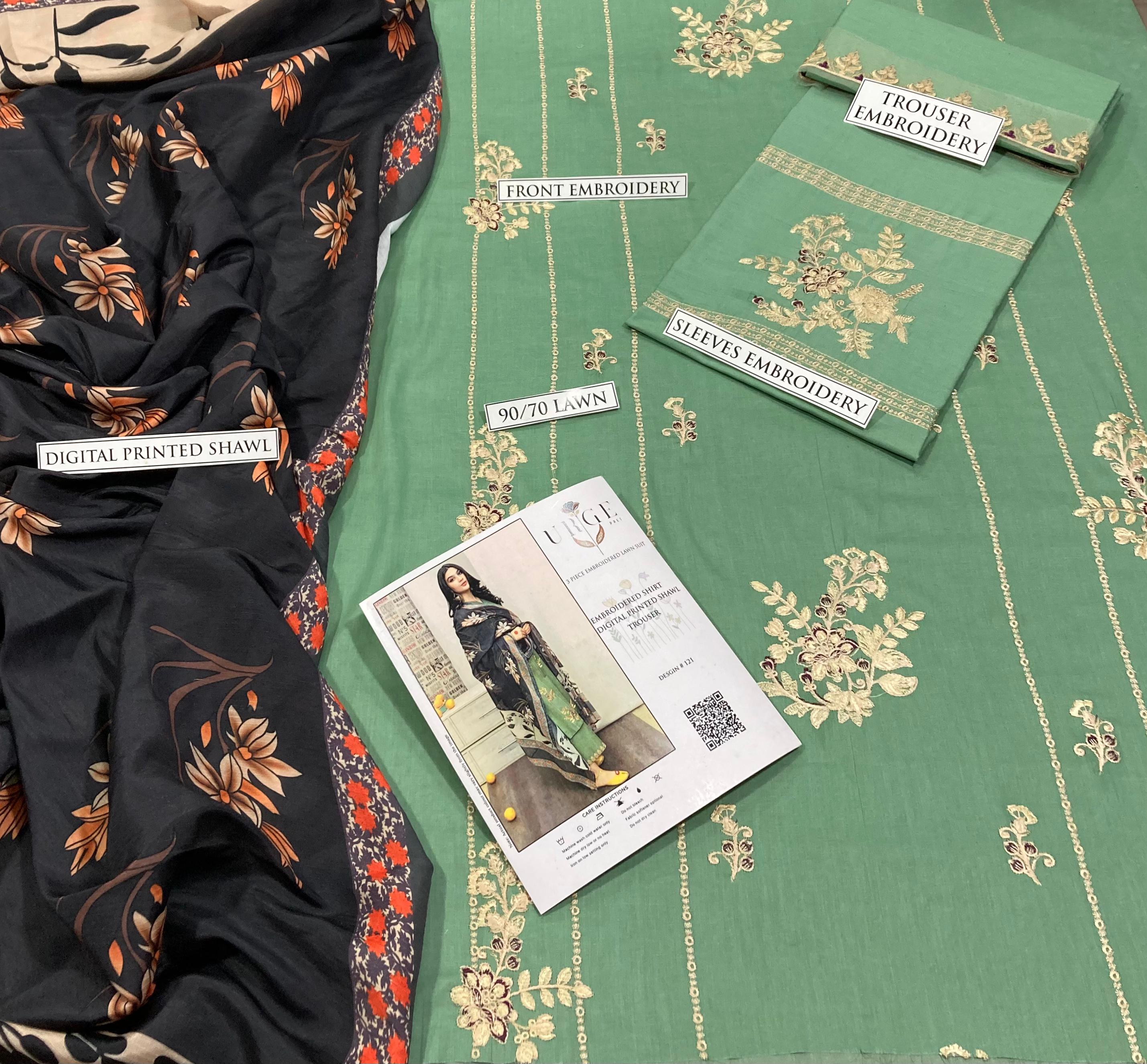 Summer Lawn 3pcs Embroidery Collection AYL3-11007