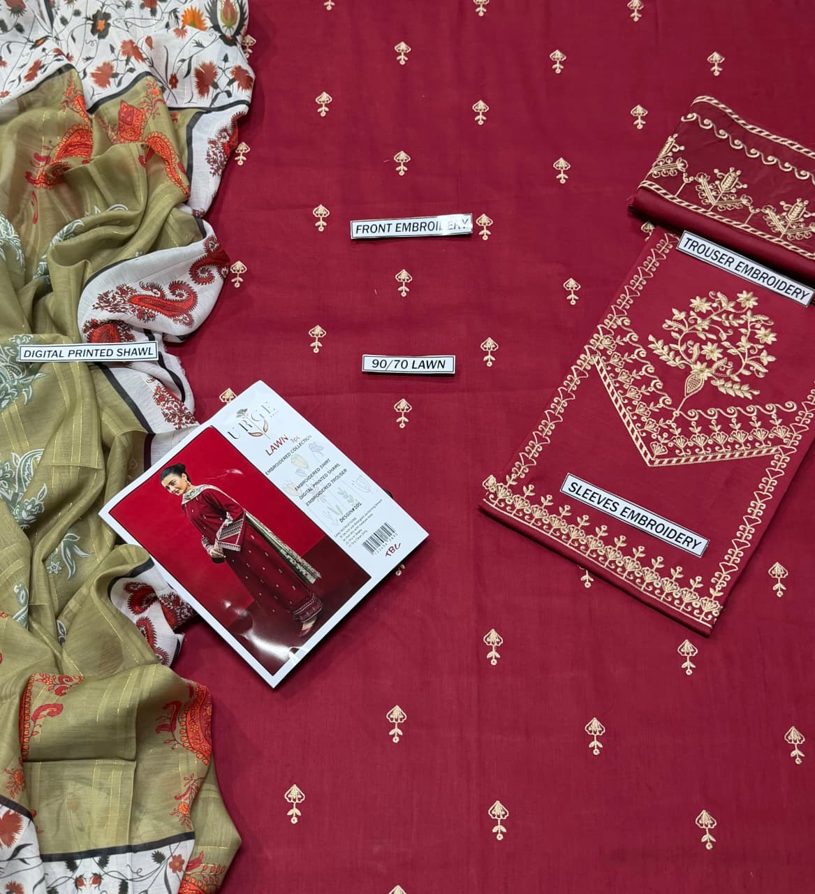 Summer Lawn 3pcs Embroidery Collection AYL3-11003