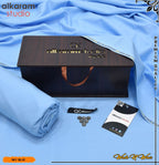 Carnivals Wash&Wear Boski Fabric for Men By Al-Karam in Wooden Box Sky Blue