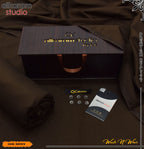 Carnivals Wash&Wear Boski Fabric for Men By Al-Karam in Wooden Box Umber Shadow