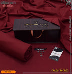 Carnivals Wash&Wear Boski Fabric for Men By Al-Karam in Wooden Box Alkaram Noble Red