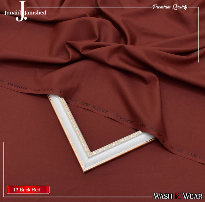 J. Junaid Jamshaid Online Premium Wash & Wear Suiting For Men Brick Red