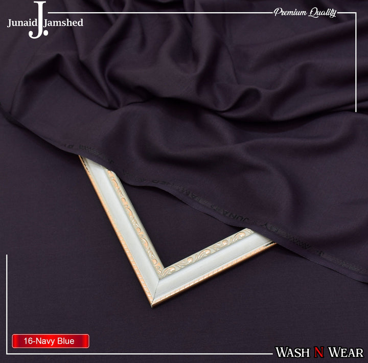 J. Junaid Jamshaid Online Premium Wash & Wear Suiting For Men Navy Purple