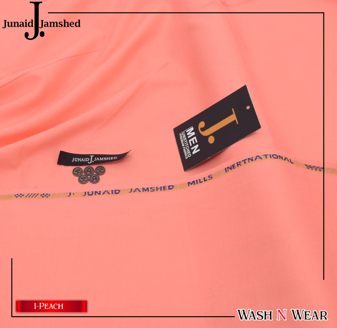 J. Junaid Jamshaid Online Premium Wash & Wear Suiting For Men Peach