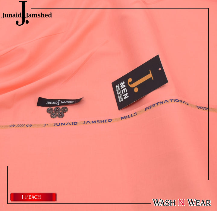 J. Junaid Jamshaid Online Premium Wash & Wear Suiting For Men Peach