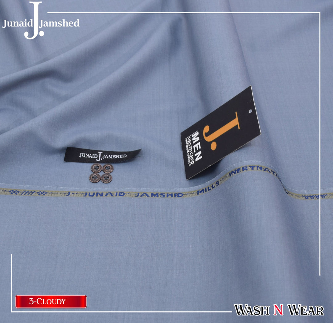 J. Junaid Jamshaid Online Premium Wash & Wear Suiting For Men Cloudy