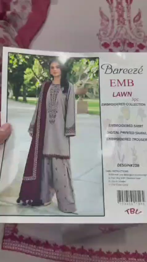 Summer Lawn 3pcs Embroidery Collection AYL3-11014