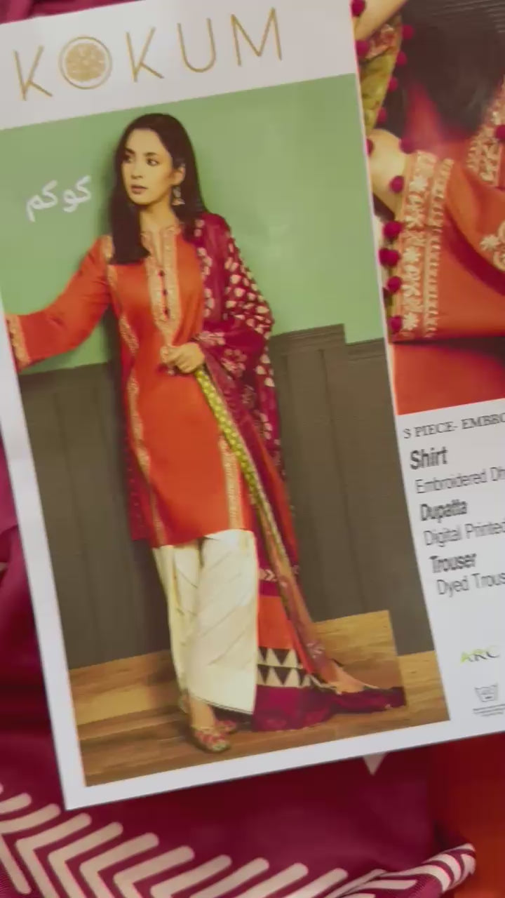 Kokum Embroidered Dhanak Fency 3pcs Vol 0096