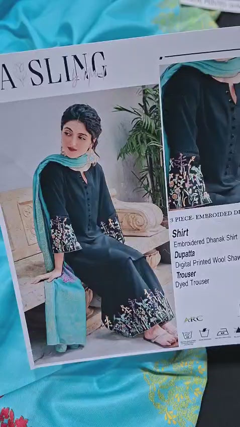 AISLING Embroidered Dhanak Fency 3pcs Vol 0121