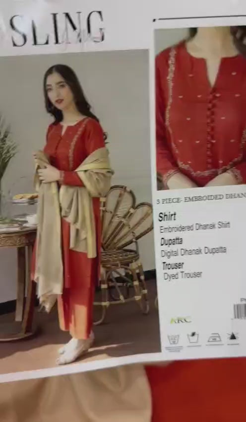 AISLING Embroidered Dhanak Fency 3pcs Vol 0114