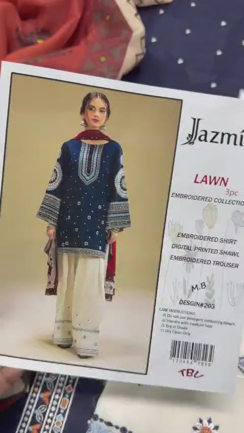 Summer Lawn Embroidery 3pcs Collection AYL3-10714